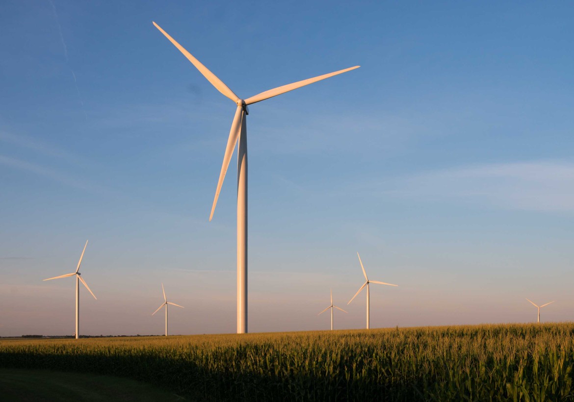 Darrell Hoemann/Midwest Center for Investigative Reporting
Wind turbines north of Fifthian, Illinois on  Wednesday, July 24, 2013.